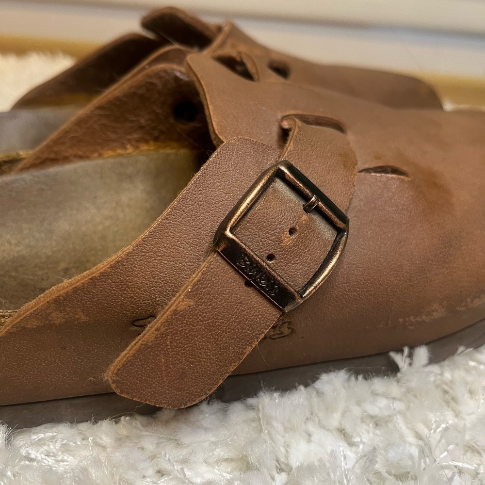 Birkenstock Birki’s Boston Brown Leather Clogs - Picture 8 of 13